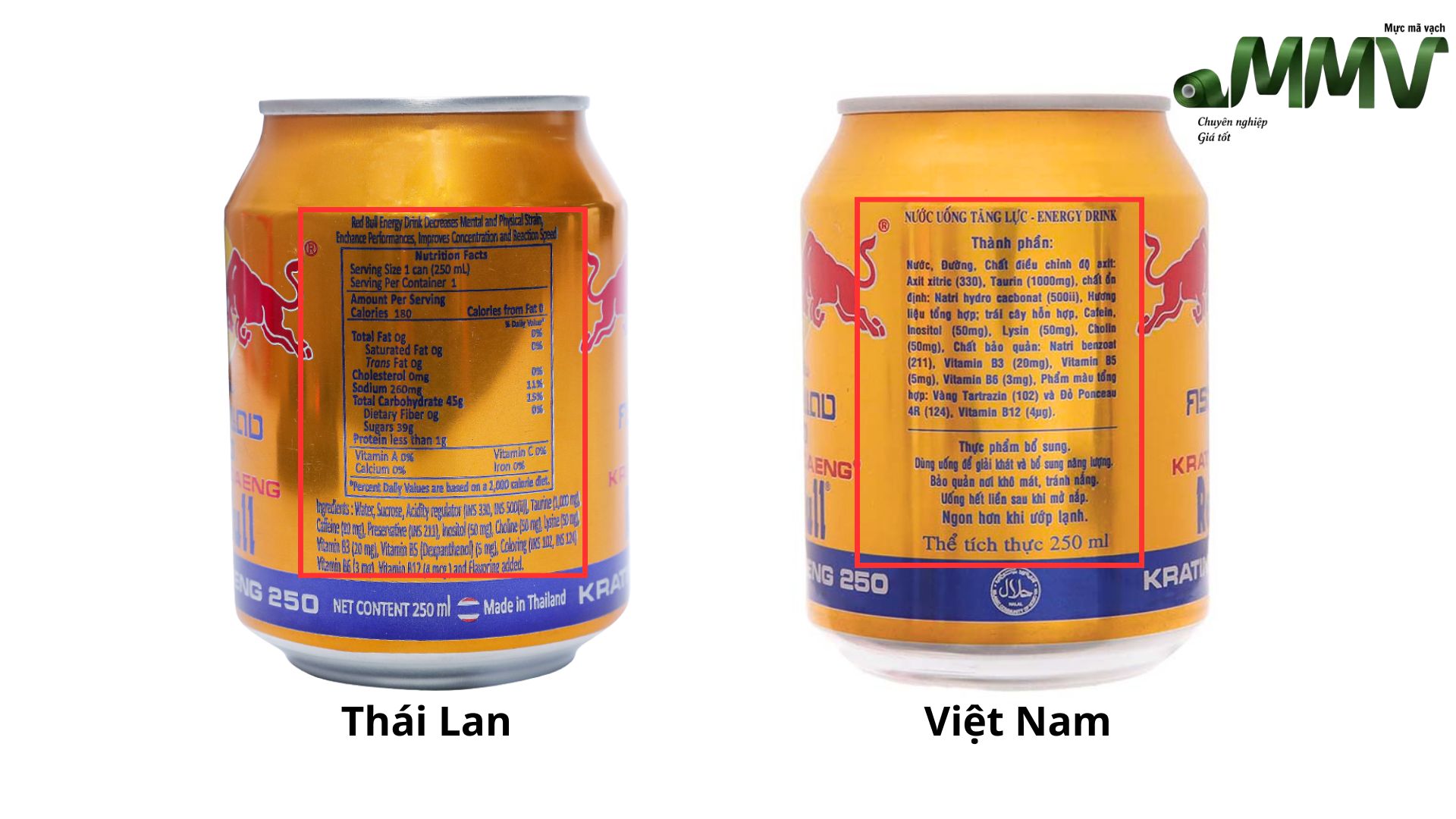 Phân biệt bò húc Thái và bò húc Việt qua ngôn ngữ và thông tin trên thân lon