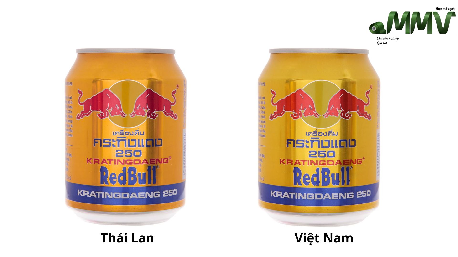 Phân biệt bò húc Thái và bò húc Việt qua màu sắc và thiết kế lon