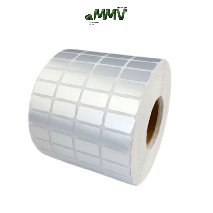 Tem decal bạc 4 tem 1 hàng 25x15mm