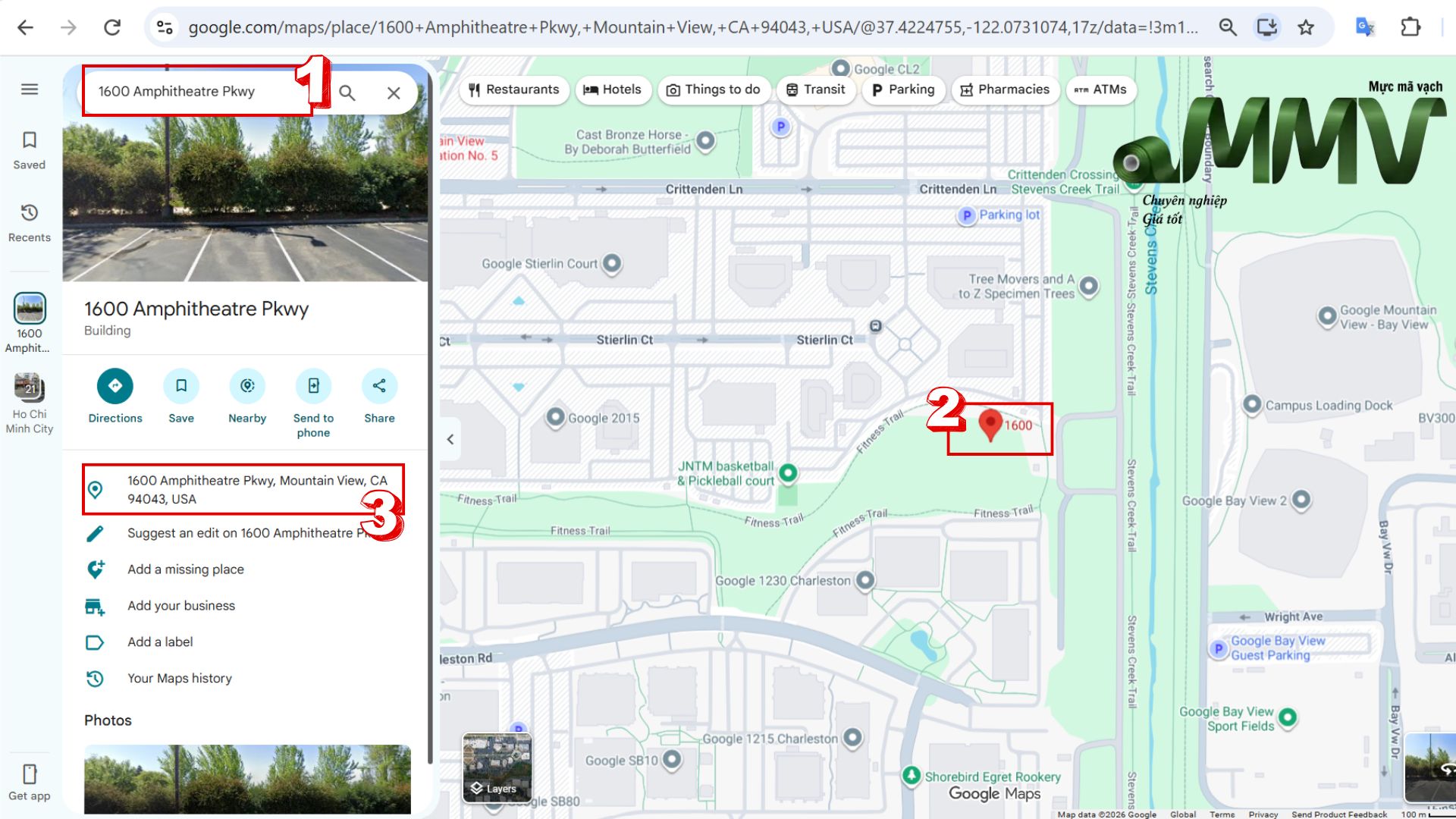 Tra mã ZIP bằng Google Maps