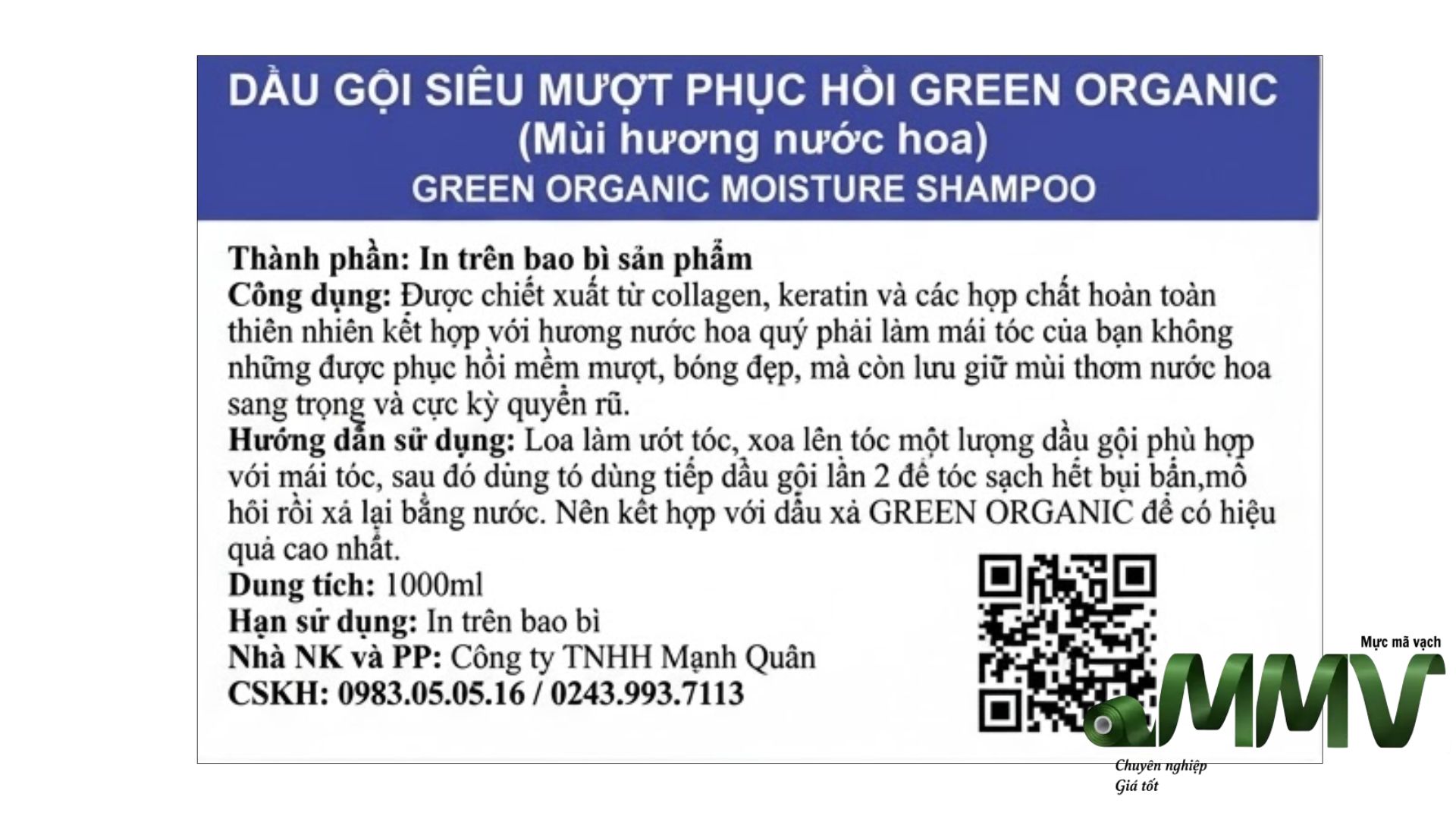 Mẫu tem phụ sản phẩm chăm sóc tóc