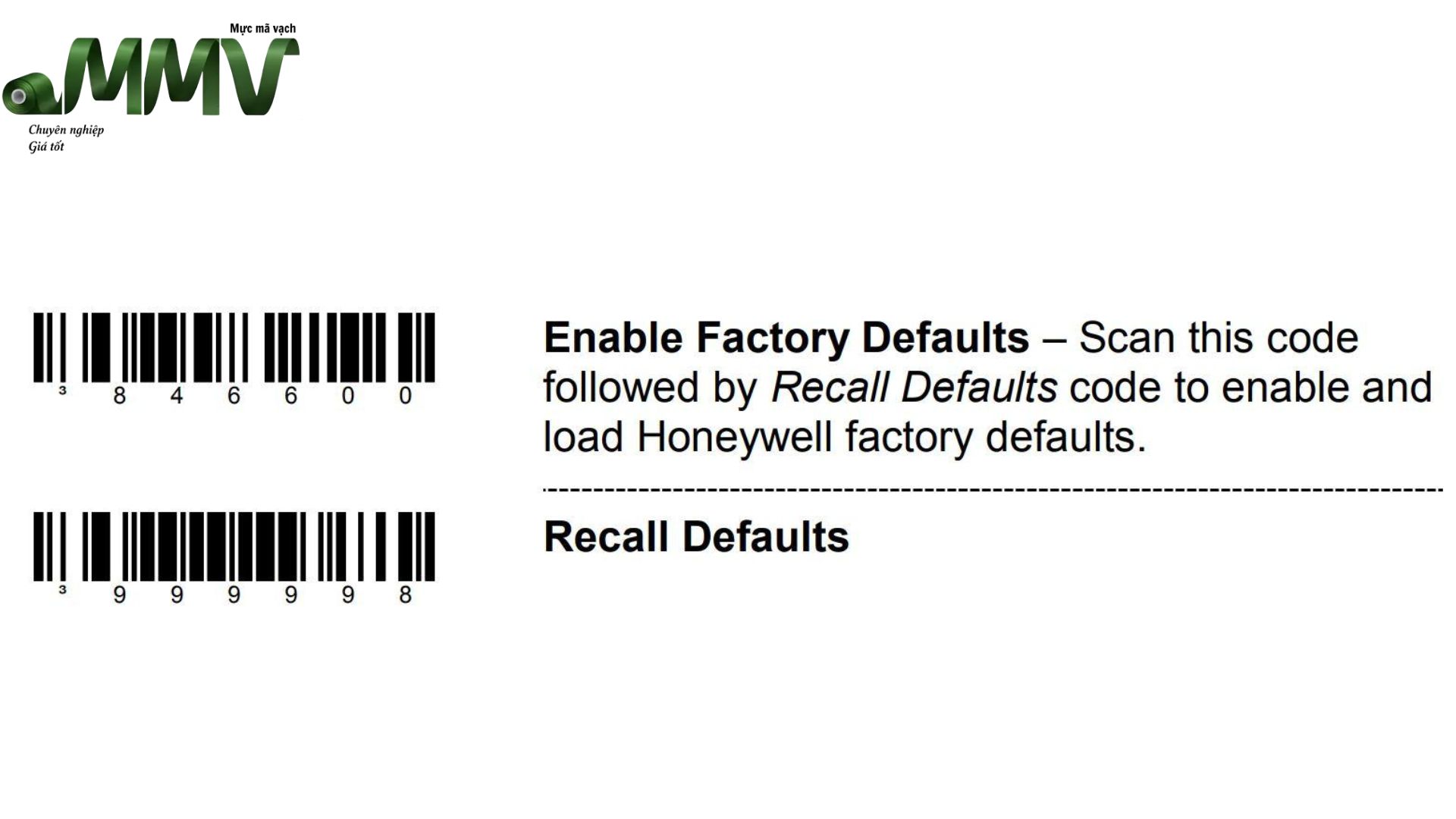 Bước 2: Khôi phục cài đặt gốc (Factory Default)
