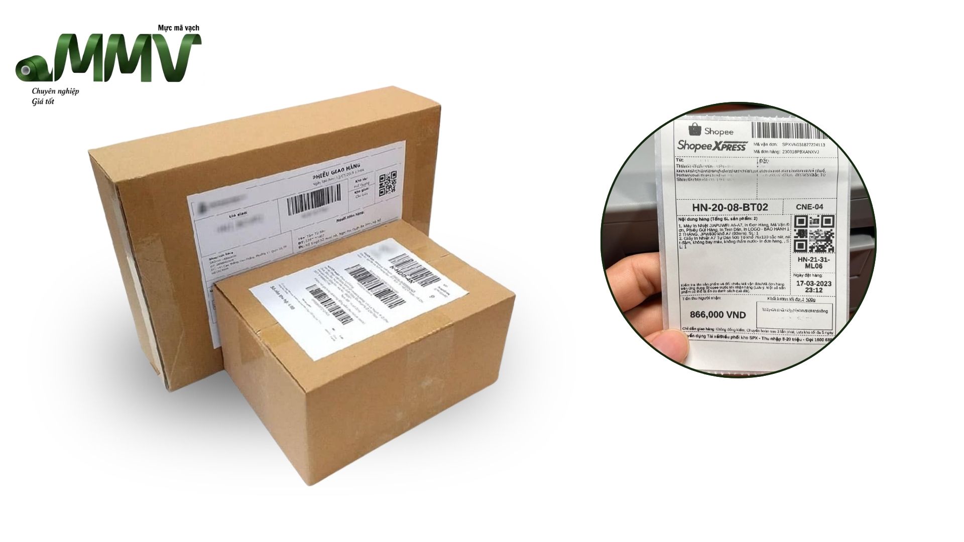 Mực wax in tem giao nhận hàng