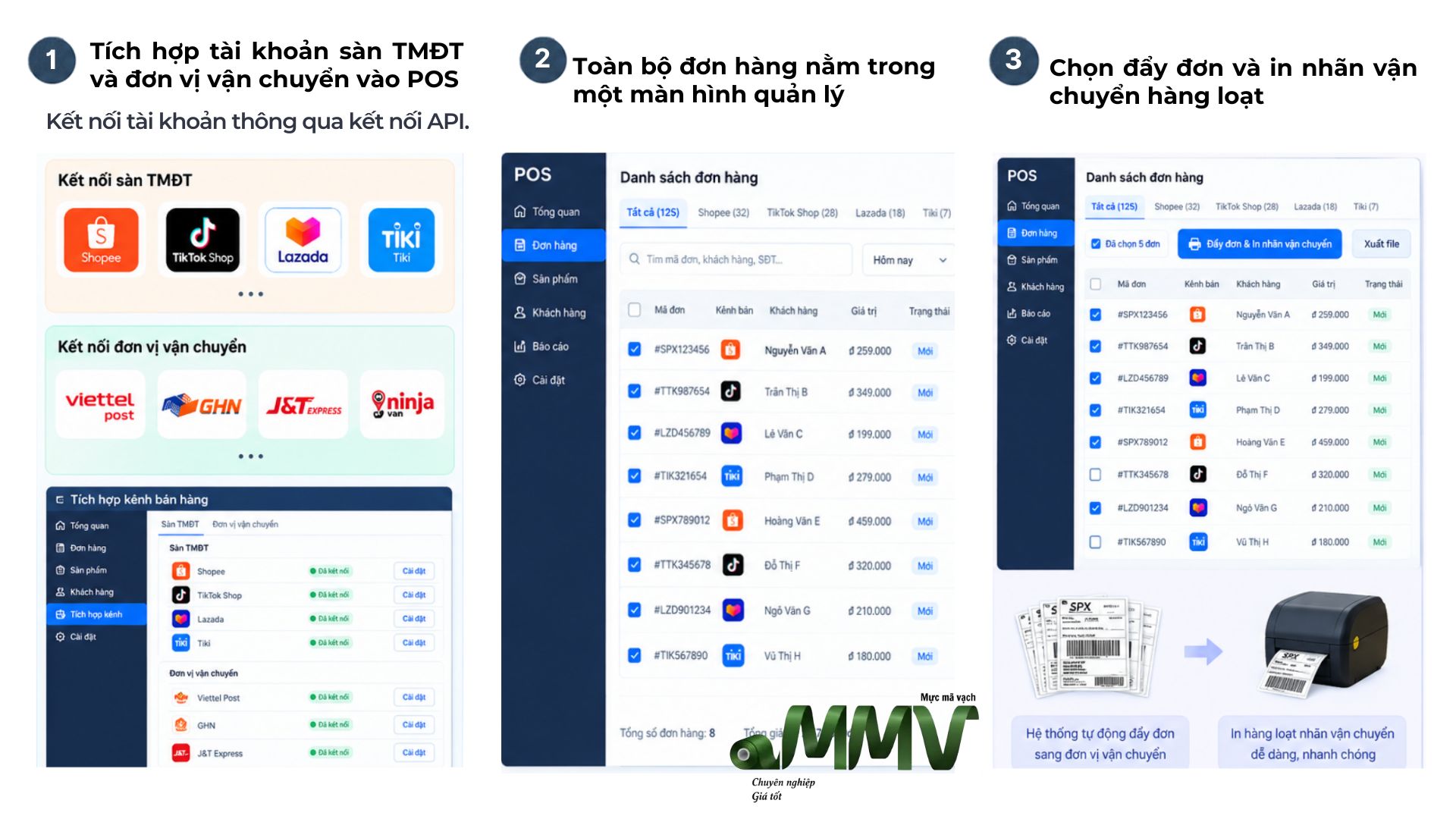 Tạo shipping label qua phần mềm quản lý bán hàng (POS/ERP)