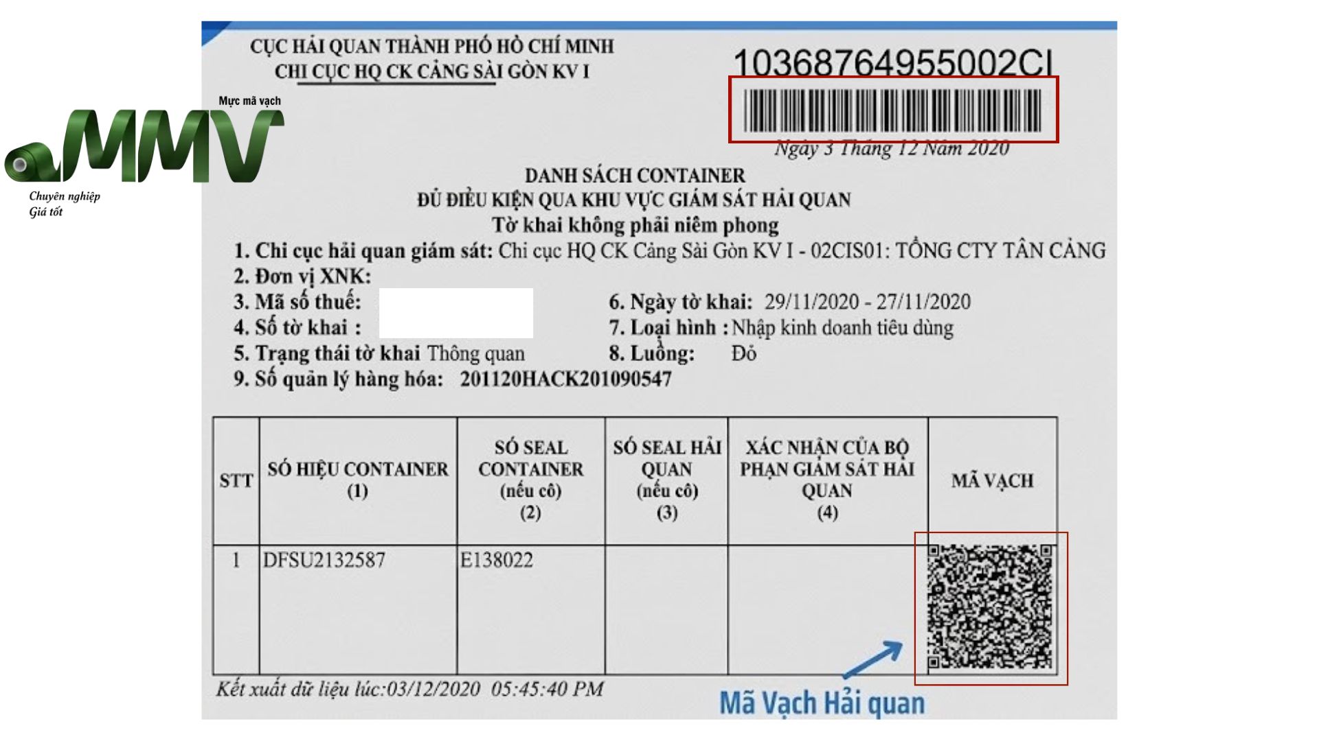 Mã vạch hải quan là gì?